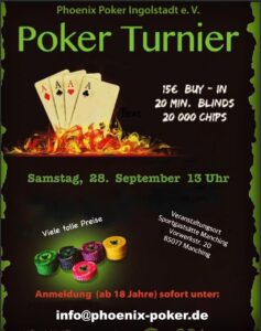 Großes NLH Pokerturnier mit Sachpreisen 2024 (Save the Date!)