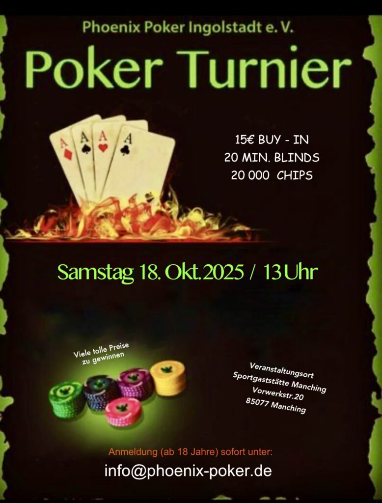 Großes NLH Pokerturnier mit Sachpreisen 2025
